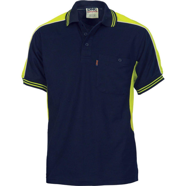 DNC Polyester Cotton Panel Short Sleeve Polo - 5214-Queensland Workwear Supplies
