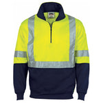 DNC Taped HiVis 2-Tone 1/2 Zip Fleecy - 3929-Queensland Workwear Supplies