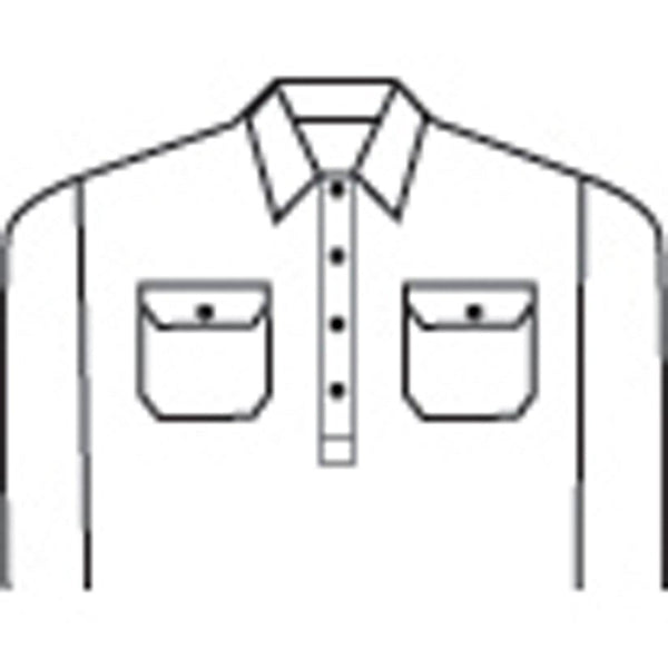 DNC Taped HiVis 2-Tone Closed Front Long Sleeve Cotton Shirt - 3849-Queensland Workwear Supplies