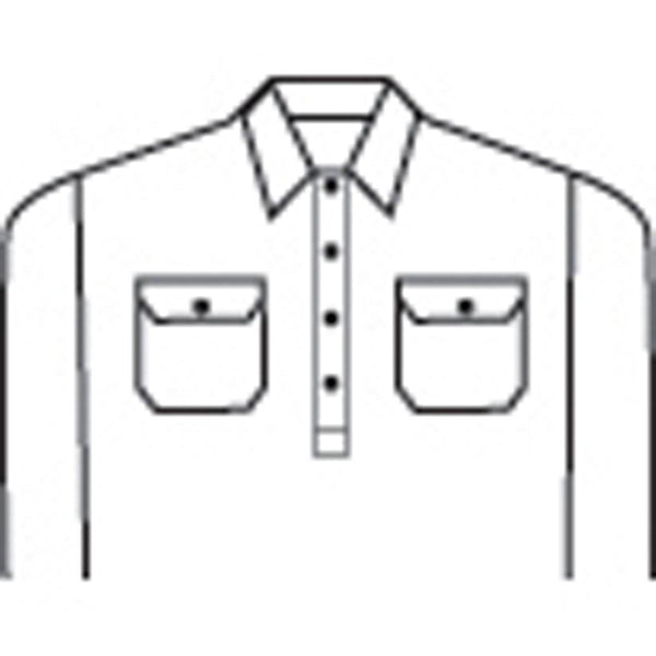 DNC Taped HiVis 2- Tone Cool-Breeze Close Front Long Sleeve Cotton Shirt - 3949-Queensland Workwear Supplies