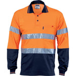 DNC Taped HiVis 2-Tone Cotton Back Long Sleeve Polo - 3718-Queensland Workwear Supplies
