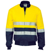 DNC Taped HiVis 2-Tone Cotton Bomber Jacket - 3758-Queensland Workwear Supplies