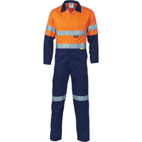 DNC Taped HiVis 2-Tone Cotton Drill Overalls - 3855-Queensland Workwear Supplies