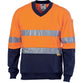 DNC Taped HiVis 2-Tone Cotton V-Neck Fleecy Sweatshirt - 3924