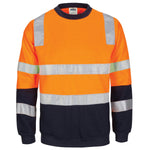DNC Taped HiVis 2-Tone Crew-Neck Fleecy Sweater - 3723-Queensland Workwear Supplies