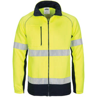 DNC Taped HiVis 2-Tone Full Zip Fleecy - 3726-Queensland Workwear Supplies