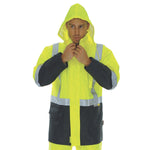 DNC Taped HiVis 2-Tone Light Weight Rain Jacket - 3879-Queensland Workwear Supplies