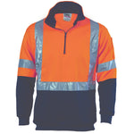 DNC Taped HiVis 2-Tone X-Back 1/2 Zip Fleecy - 3930-Queensland Workwear Supplies