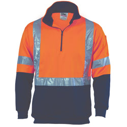 DNC Taped HiVis 2-Tone X-Back 1/2 Zip Fleecy - 3930