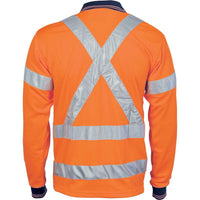 DNC Taped HiVis 2-Tone X-Back Long Sleeve Polo - 3714-Queensland Workwear Supplies