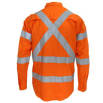 DNC Taped HiVis 3-Way Vented X-Back Long Sleeve Shirt - 3545-Queensland Workwear Supplies