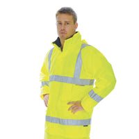 DNC Taped HiVis Breathable Rain Jacket - 3871-Queensland Workwear Supplies