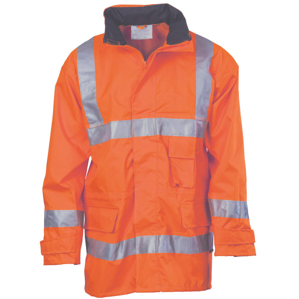 DNC Taped HiVis Breathable Rain Jacket - 3871-Queensland Workwear Supplies
