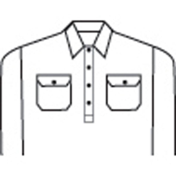 DNC Taped HiVis Close Front Long Sleeve Cotton Shirt - 3945-Queensland Workwear Supplies