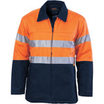 DNC Taped HiVis Cotton Drill Protector Jacket - 3858-Queensland Workwear Supplies