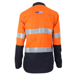 DNC Taped HiVis Flame Retardant & Arc Rated HRC2 2-Tone Long Sleeve Womens Shirt - 3457-Queensland Workwear Supplies