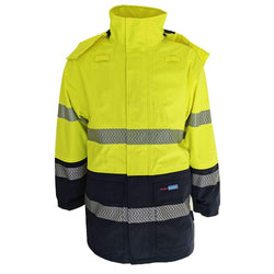 DNC Taped HiVis Flame Retardant & Arc Rated Rain Jacket - 3467