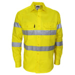 DNC Taped HiVis Long Sleeve Shirt - 3977-Queensland Workwear Supplies