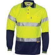 DNC Taped HiVis Micromesh Long Sleeve Polo - 3913-Queensland Workwear Supplies