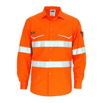 DNC Taped HiVis RipStop Long Sleeve Cotton Cool Shirt - 3590-Queensland Workwear Supplies