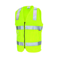 DNC Taped HiVis Safety Vest With ID Pocket - 3807-Queensland Workwear Supplies