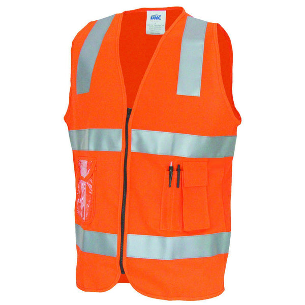 DNC Taped HiVis Side Panel Safety Vest - 3507-Queensland Workwear Supplies