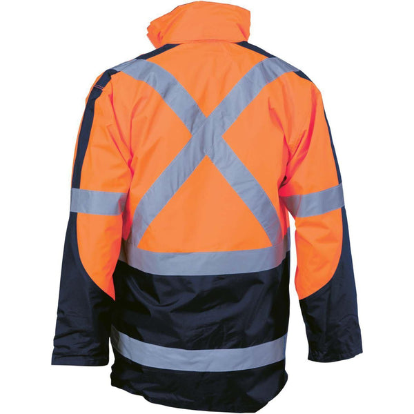 DNC Taped HiVis X-Back "2in1" Contrast Rain Jacket - 3993-Queensland Workwear Supplies