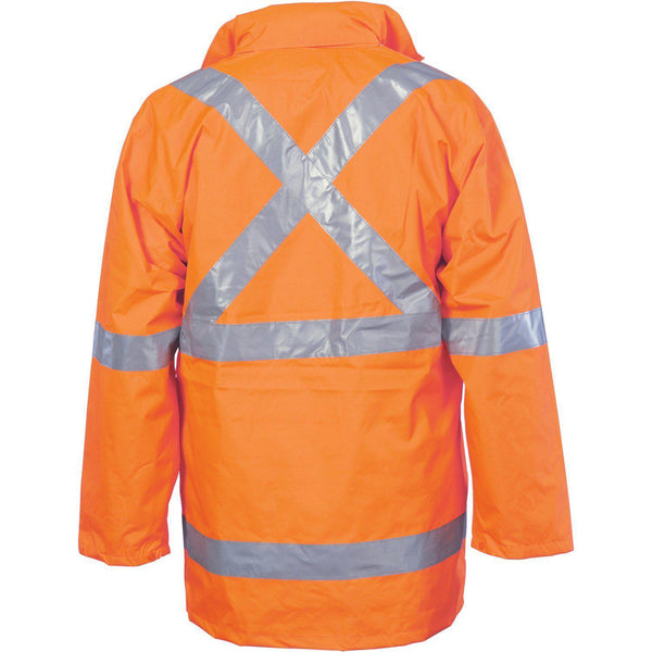 DNC Taped HiVis X-Back "2in1" Rain Jacket - 3995-Queensland Workwear Supplies