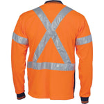DNC Taped HiVis X-Back Cool-Breathe Long Sleeve Polo Shirt - 3914-Queensland Workwear Supplies