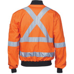 DNC Taped HiVis X-Back Cotton Bomber Jacket - 3759-Queensland Workwear Supplies