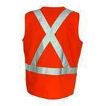 DNC Taped HiVis X-Back Cotton Safety Vest - 3810-Queensland Workwear Supplies