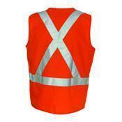 DNC Taped HiVis X-Back Cotton Safety Vest - 3810-Queensland Workwear Supplies