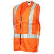 DNC Taped HiVis X-Back Cotton Safety Vest - 3810-Queensland Workwear Supplies