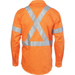 DNC Taped HiVis X-Back Long Sleeve Drill Shirt - 3989-Queensland Workwear Supplies