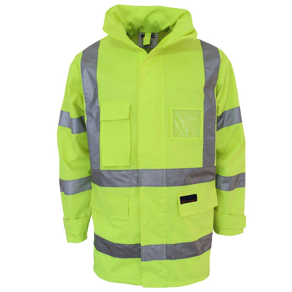 DNC Taped HiVis X-Back Rain Jacket - 3996-Queensland Workwear Supplies