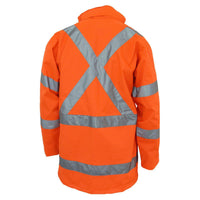 DNC Taped HiVis X-Back Rain Jacket - 3996-Queensland Workwear Supplies