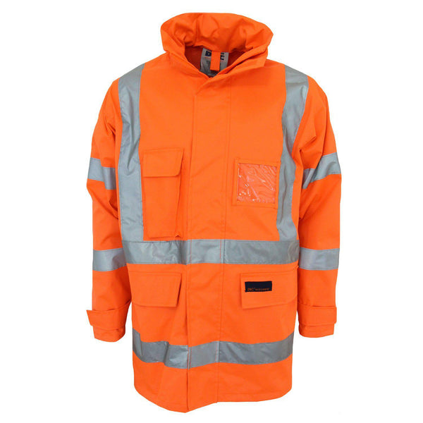 DNC Taped HiVis X-Back Rain Jacket - 3996-Queensland Workwear Supplies