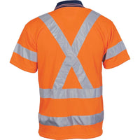 DNC Taped HiVis X-Back Short Sleeve Polo - 3712-Queensland Workwear Supplies