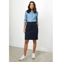 Fashion Biz Lawson Ladies Chino Skirt - BS022L-Queensland Workwear Supplies
