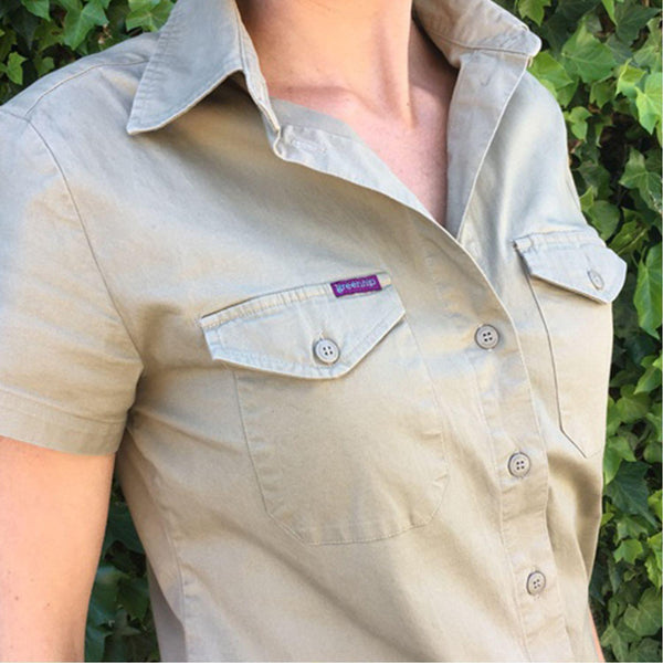 Green Hip Womens Land Roamer Extended Short Sleeve Shirt - SSS-EXT-Queensland Workwear Supplies