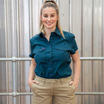 Green Hip Womens Land Roamer Extended Short Sleeve Shirt - SSS-EXT-Queensland Workwear Supplies