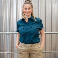 Green Hip Womens Land Roamer Extended Short Sleeve Shirt - SSS-EXT-Queensland Workwear Supplies
