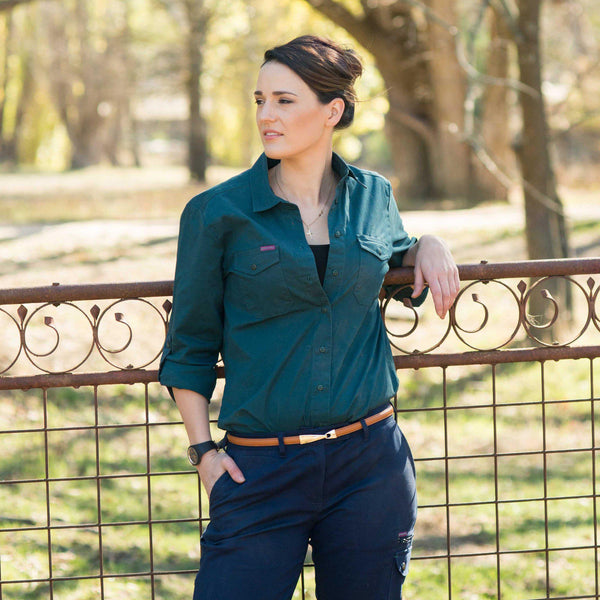 Green Hip Womens The Essentials Extended Long Sleeve Shirt - SLS-EXT-Queensland Workwear Supplies