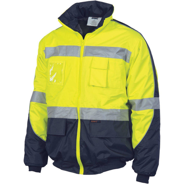 HiVis D/N Contrast Bomber Jacket - 3992-Queensland Workwear Supplies