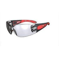 Honeywell Clear Safety Glasses - red/black frame-Queensland Workwear Supplies