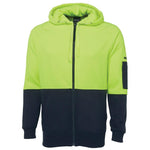 JB's HiVis Full Zip Fleece Hoodie - 6HVH-Queensland Workwear Supplies