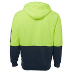 JB's HiVis Full Zip Fleece Hoodie - 6HVH-Queensland Workwear Supplies