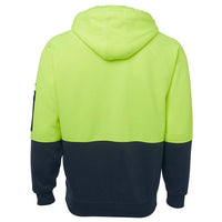 JB's HiVis Full Zip Fleece Hoodie - 6HVH-Queensland Workwear Supplies