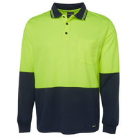 JB's HiVis Long Sleeve Traditional Polo - 6HVPL-Queensland Workwear Supplies