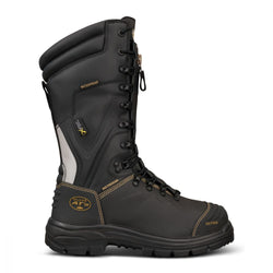Oliver 350mm Black Laced in Zip Mining Boot - 100% Waterproof - 65-791